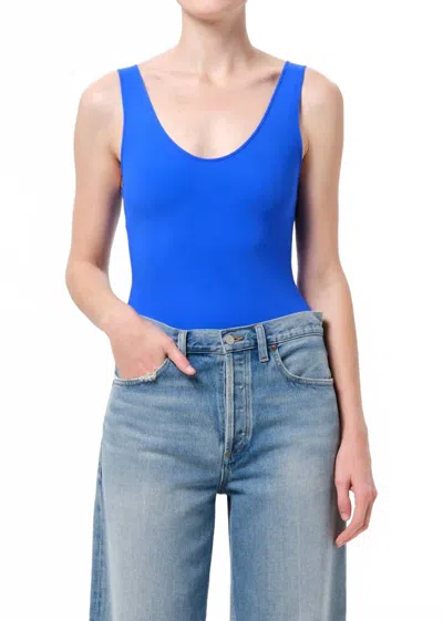 Agolde Tora Scoop Neck Bodysuit In Cobalt In Blue