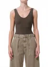 Agolde Tora Tank Bodysuit In Grove In Green