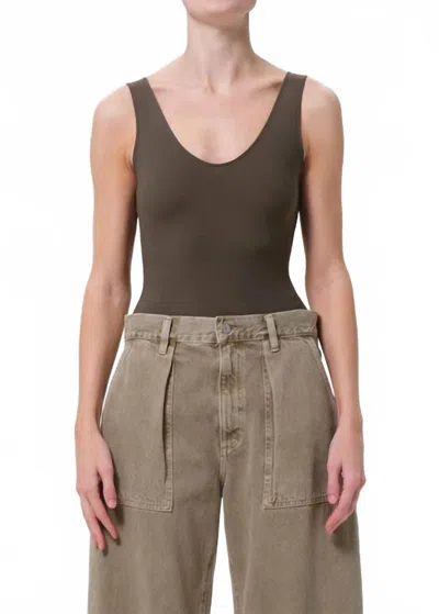 Agolde Tora Tank Bodysuit In Grove