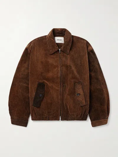 Agolde Torres Cotton-blend Corduroy Jacket In Brown
