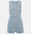Agolde Trina Sleeveless Denim Minidress In Blue
