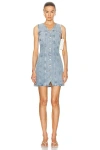 Agolde Trina Sleeveless Denim Minidress In Balance