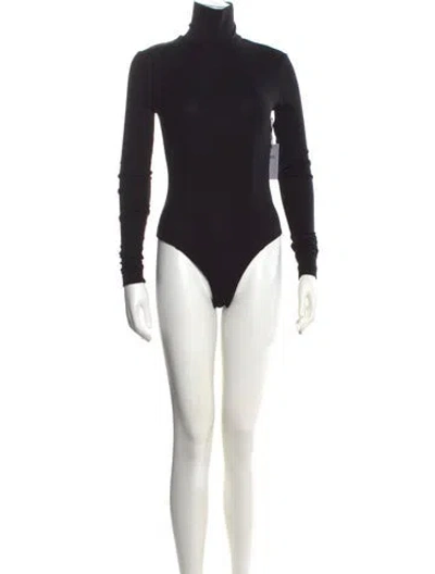 Pre-owned Agolde Turtleneck Long Sleeve Bodysuit W/ Tags In Black