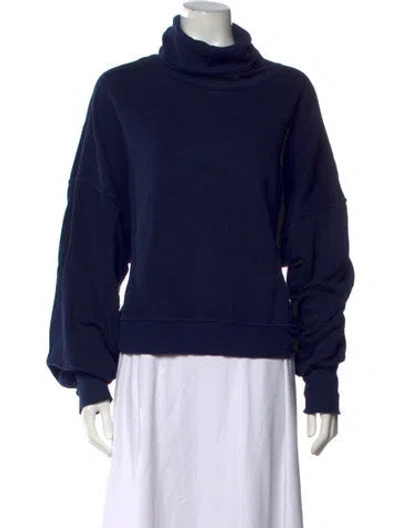 Pre-owned Agolde Turtleneck Long Sleeve Sweatshirt In Blue