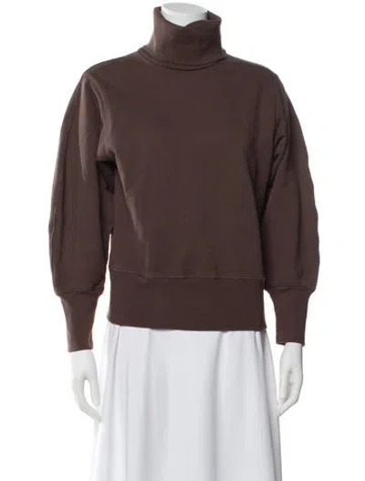 Pre-owned Agolde Turtleneck Long Sleeve Sweatshirt In Brown