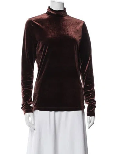 Pre-owned Agolde Turtleneck Long Sleeve Sweatshirt In Brown
