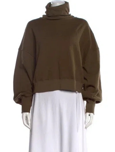 Pre-owned Agolde Turtleneck Long Sleeve Sweatshirt In Green