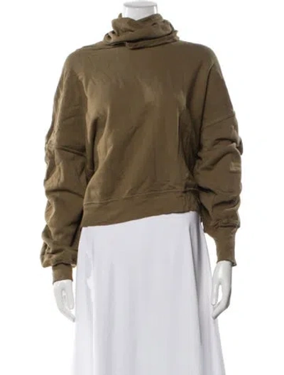 Pre-owned Agolde Turtleneck Long Sleeve Sweatshirt In Green