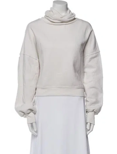 Pre-owned Agolde Turtleneck Long Sleeve Sweatshirt In White