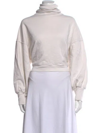 Pre-owned Agolde Turtleneck Long Sleeve Sweatshirt In White