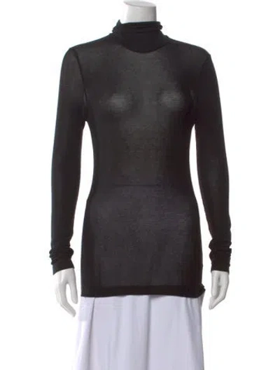 Pre-owned Agolde Turtleneck Long Sleeve Top In Gray
