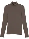 Agolde Turtleneck T-shirt In Brown