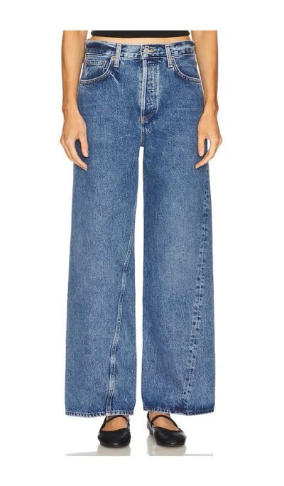 Agolde Low-rise Wide-leg Denim Trousers In Blue