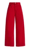 Agolde Twist Rigid High-rise Wide-leg Jeans In Red