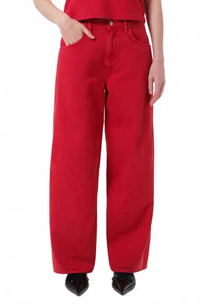 Agolde Twist Straight Leg Jeans In Tomato In Animal Print