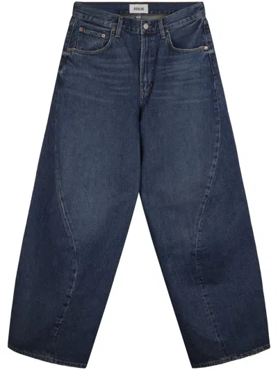Agolde Twisted Design Jeans Crafted In Blue