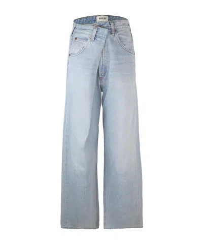 AGOLDE TWISTED OPEN-AND-CLOSED WRANGLER JEANS