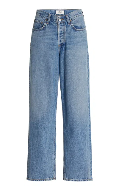 Agolde V-front Rigid High-rise Straight-leg Jeans In Medium Wash
