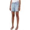 Agolde Parker Long Relaxed Organic Cotton Denim Shorts In Backbeat