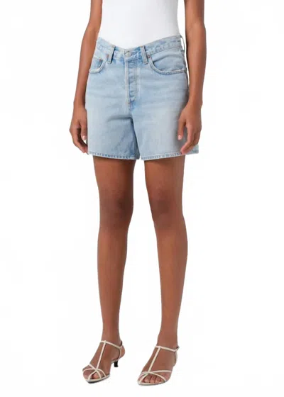 Agolde V-waist Baggy Denim Shorts In Backbeat In Multi