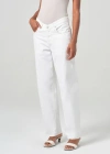 Agolde Dame High Rise Wide Leg Jeans In Fortune Cookie In White