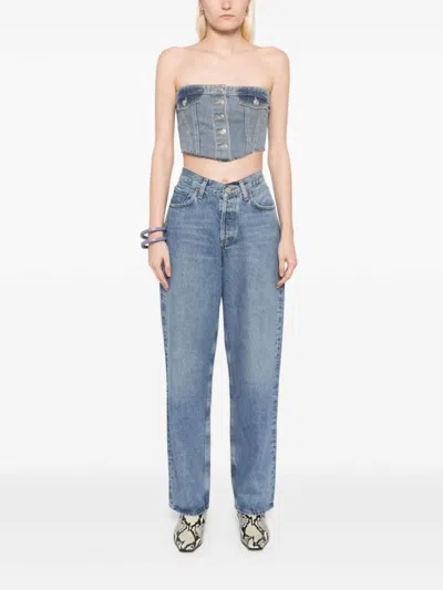 Agolde V-waist Baggy Jean In Fairway In Blue