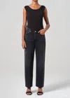 Agolde Blue Jeans With High Waist And Logo Patch On The Rear