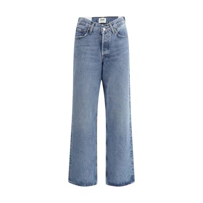 Agolde V-waist Baggy Jeans In Blue