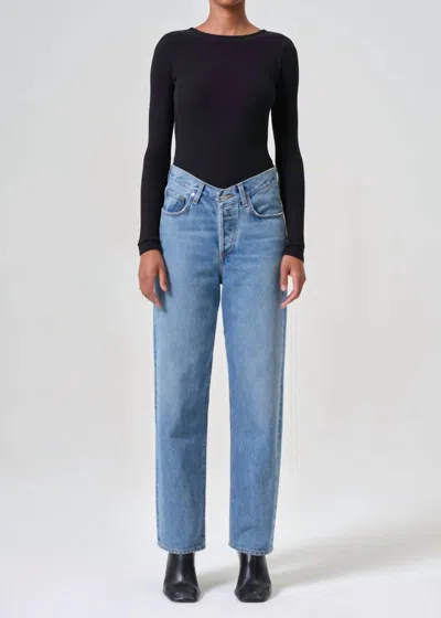 Agolde V-waist Baggy Jeans In Fairway In Blue