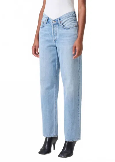 Agolde V Waist Baggy Jeans In Prevail In Blue
