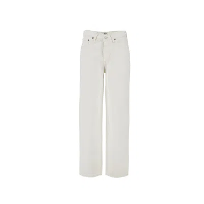 Agolde V-waist Baggy Jeans In White