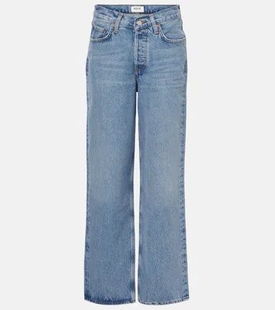 Agolde V-waist Baggy Straight Jeans In Blue