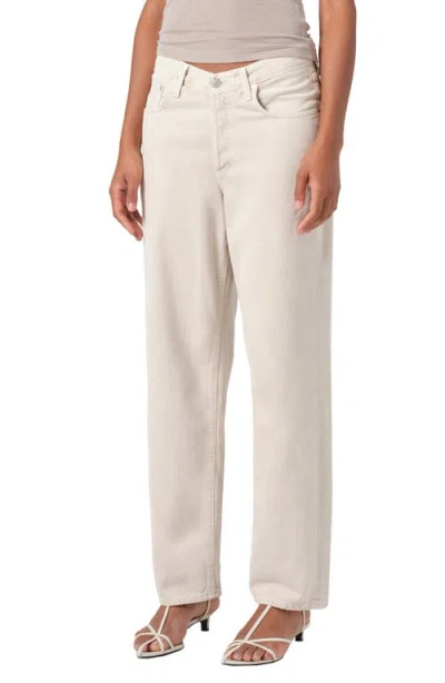 Agolde V-waist Baggy Straight Leg Jeans In Neutral