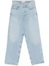 Agolde Blue Jeans With Wide Leg And Logo Patch On The Rear In Blue