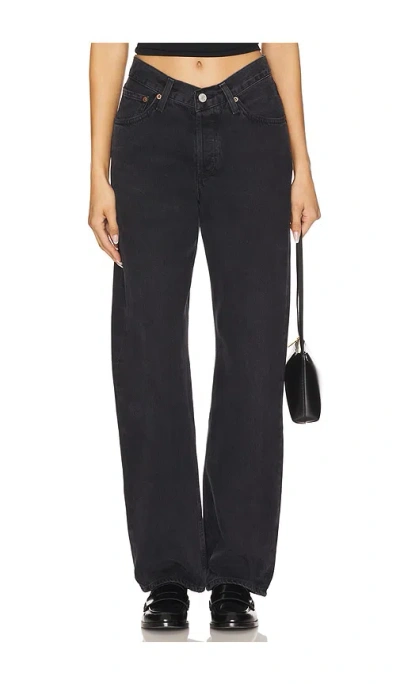 Agolde Black V-waist Kelly Jeans In Decibel