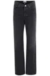 Agolde Blue Jeans With High Waist And Logo Patch On The Rear In Black