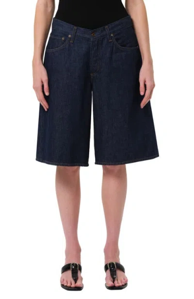 Agolde V-waist Long Baggy Denim Shorts