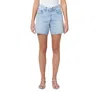 Agolde Parker Long Relaxed Organic Cotton Denim Shorts In Backbeat