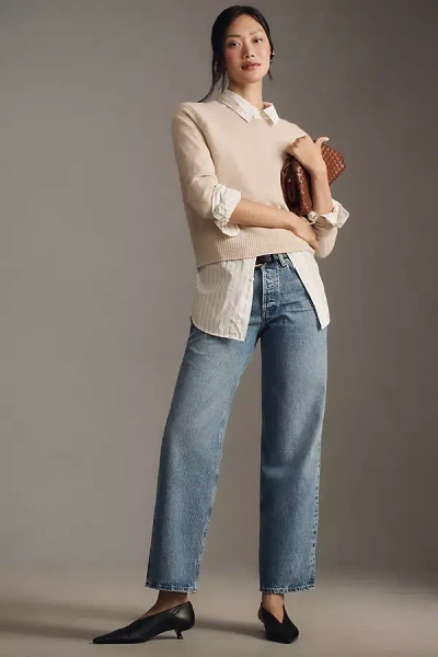 Agolde V-waist Mid-rise Straight-leg Jeans In Blue