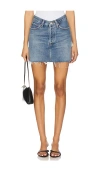 Agolde Womens Organic Cotton Light Wash Denim Skirt In 球道绿