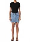 Agolde V-waist Mini Denim Skirt In Forge In Blue