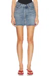 Agolde Womens Organic Cotton Light Wash Denim Skirt In Fairway