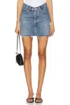 Agolde V Waist Mini Skirt In Fairway In Multi