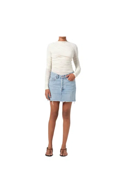 Agolde V-waist Mini Skirt In Force In Blue
