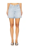 Agolde Rhoda High-rise Denim Shorts In Backbeat