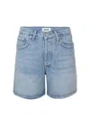 Agolde V-waist Short In Backbeat In Blue