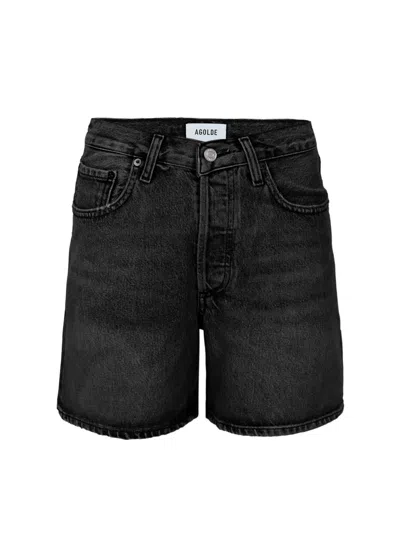 Agolde V-waist Short In Bounce In Black