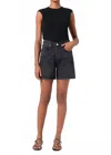 Agolde V-waist Shorts In Bounce In Black