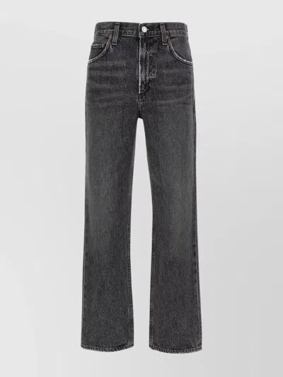 Agolde Dame High Rise Straight Jeans In Black