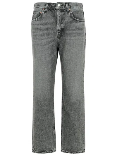 Agolde Dark Grey High Rise Straight-leg Jeans